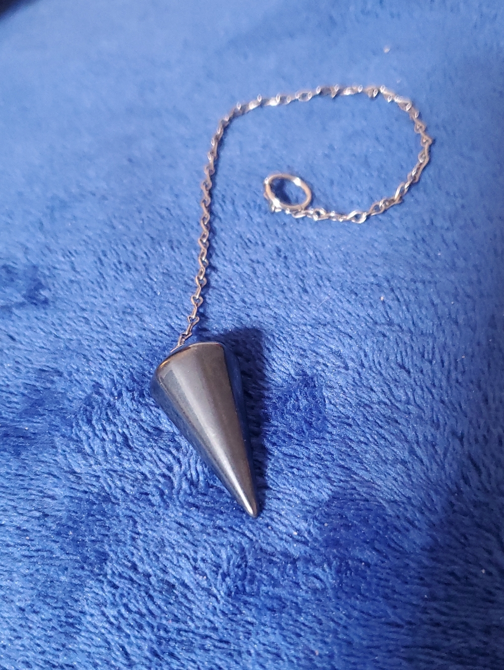 Silver-Tone Hematite Cone Pendulum Necklace - Women Jewelry